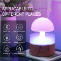 Mushroom Cloud Rain Humidifier Relaxing Raindrop Aromatherapy Machine Ultrasonic Atomization Humidification Colorful Night Light. 