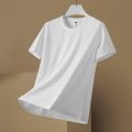 Ice silk short sleeve T T-shirt Men's Summer Thin Smooth Beaded Breathable Trendy T-shirt Solid Color Simple Ice Clothes. 