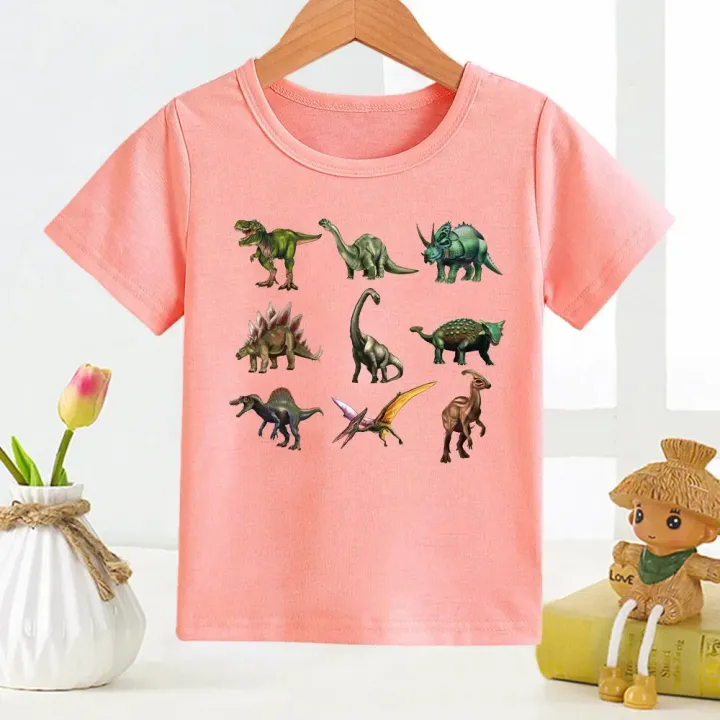 Summer%20New%20Children's%20Clothing%20Dinosaur%20Cartoon%20Print%20Children%20Boy%20Boy%20T-shirt%20Short%20Sleeve%20Round%20Neck%20Casual%20Tops%20Clothes%20Tee%20-%20Image%205