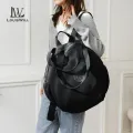 LouisWill Women’s Backpack Shoulders Bag Waterproof Nylon Bag Large Capacity Backpack Round Bag Laptop Backpack Casual Zipper Packs Multiple Pockets For Girls Teens Women’ Fashion. 