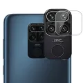 Combo Pack for Redmi Note 9 Ultimate Protection Bundle with this 3-in-1 Tempered Glass Screen Protector, Carbon Fiber Back Sticker, Camera lens Clear Glass pack for Redmi Note 9. 