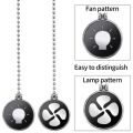 Ceiling Fan Pull Chain Set, 4Pcs Light Bulb And Fan Pattern Pull Chain Ceiling Fan Chain Extender With Ball Fan Chain. 