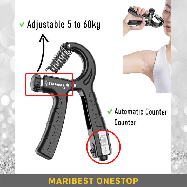 W-20B 5kg-60kg Adjustable Gripper Fitnesas Hand Exerciser Grip with Counter Durable Hand Strength Exercise Fitness Tool