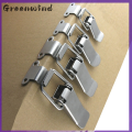 【FOOT SOFA】1x Stainless Steel Spring Loaded Draw Toggle Latch Clamp Clip Silver Hasp Latch Catch Clasp 90 Degrees Duck-mouth Buckle Hook Lock. 
