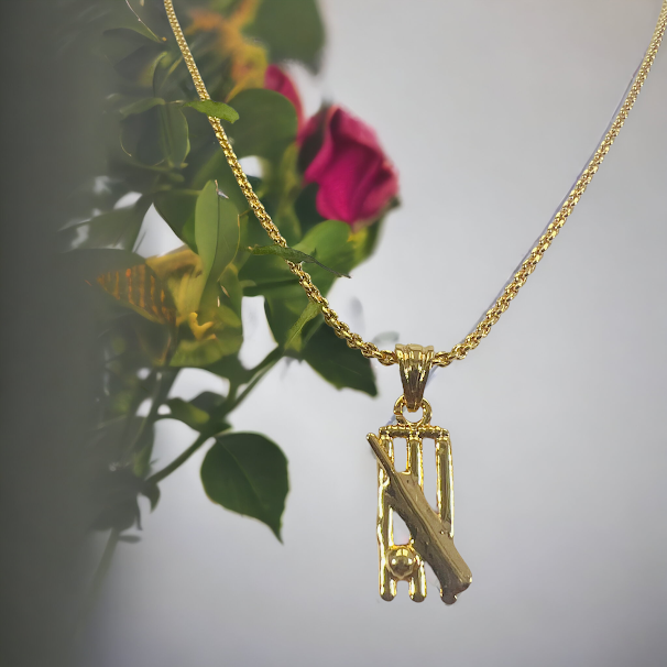 BOOM%20Gold%20Plated%20chein%202MM%20Diamond%20Chain%20with%20Beautiful%20cricket%20pendant%20%20for%20women%20girl%20and%20men,%20boys%20-%20Image%204
