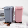 Mini Desktop Trash Can Plastic Waste Bins With Lid Household Clean Trash Desk DIANGUI. 