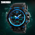 SKMEI Men Watch Sports Chronograph Dual Display Alarm 50M Men Waterproof EL Light Watch 1155B. 