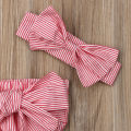 Newborn Kids Baby Girls Off Shoulder Striped Bodysuit With Big Bow Summer Babygrow Jumpsuit Outfits Wholesale. 