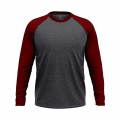 Bear Appeal Maroon & Charcoal Grey Long Sleeves Raglan Crew Neck. 