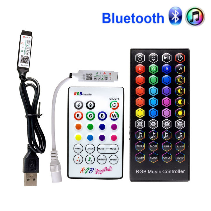 Bluetooth Music Controller With 23key 40key Ir Remote For 5v 12v Led ...