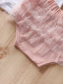 3PCS Summer Newborn Baby Girls Clothes Set Letter Print Bodysuit Top+PP Shorts+headband Outfits Clothing. 