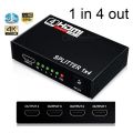 HDMI Splitter, 1x4 Hdmi Splitter 1 in 4 Out Powered Adapter with Full Ultra HD 1080P 4K/2K and 3D Resolutions. 