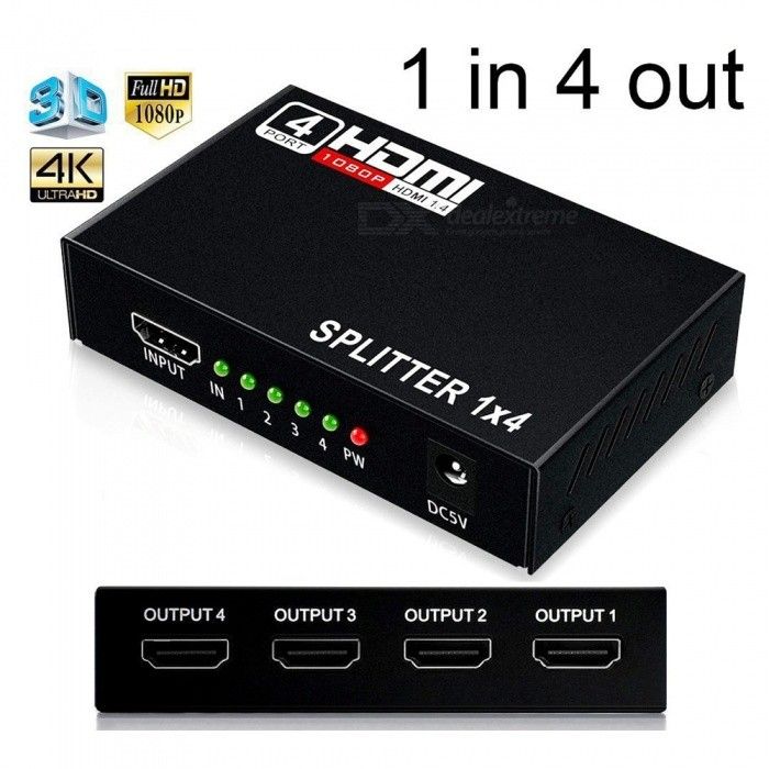 HDMI%20Splitter,%201x4%20Hdmi%20Splitter%201%20in%204%20Out%20Powered%20Adapter%20with%20Full%20Ultra%20HD%201080P%204K/2K%20and%203D%20Resolutions%20-%20Image%202