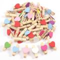 50pcs Mixed Colours Mini Wooden Peg Photo Paper Peg Craft Clips. 