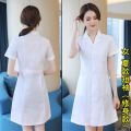 White Gown Pharmacy Summer Beauty Salon Workwear Doctor's Overall Women's Thin Room Nurses' Uniform Lab Coat Long Sleeve and Short Sleeve. 