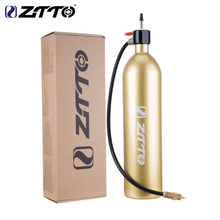 ZTTO MTB Road Bike Tubeless Tire Inflator Tyre Air Booster Air bottle With Valve Gas Cylinder 1.15L For Bike Tubeless 29 tire