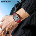 Sanda Fashion Men's Watches 50M Waterproof Sports Casual  Wristwatch for Male Clock Relogios Masculino 6052. 