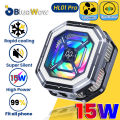 BlueWow HL01 Magnetic Cell Phone Cooler, RGB Phone Cooling Fan Portable Lightweight Mobile Phone Cooling Fan, Phone Radiator with Temperature Display for Mobile Gaming,Tiktok Live Streaming. 