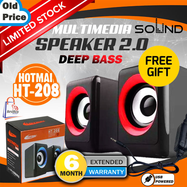 HT208 Heavy Bass Multimedia Speaker with Surround Subwoofer Laptop Speaker & Desktop Speaker