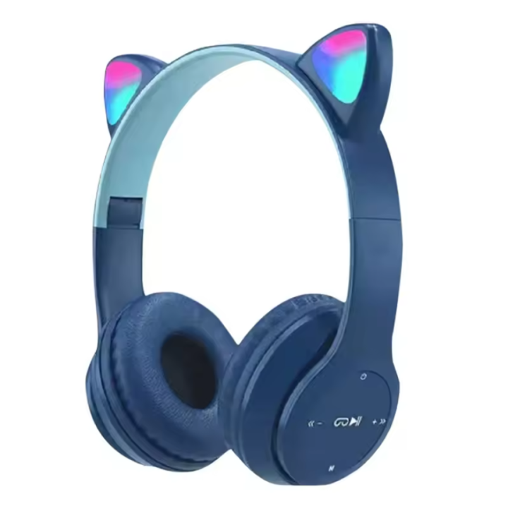 P47%20Bluetooth%204.1%20Headphone%20Wireless%20Headband%20Earphone%20Hands%20Free%20Music%20Headset%20With%20MF/TF%20&%20AUX%20ports%20,%20P47%20Cat%20Ears%20-%20Image%203