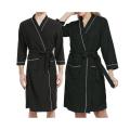 Yfashion Women Men Waffle Robe Trendy 3/4 Sleeves Knee Length Bathrobe With Belt Soft Lightweight Loungewear. 