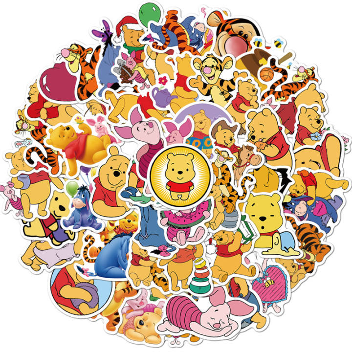 20/40/60 pcs of Winnie the Pooh Stickers Cartoon stickers for laptops kids luggage