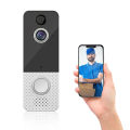 Wireless Video Doorbell 1080P Visual Real-time Intercom Wi-Fi Video Bell PIR Detection Night Vision 2-Way Talk Home Security Camera with 166° Viewing Angle Smart Door Bell Supports Cloud Storage. 