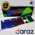 Gamming Keyboard RGB R260 Suspension 7 Colorful Backlit 104 Keys USB Wired Gaming Key board. 