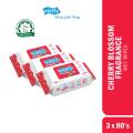 Wetty Wet Wipes Cherry Blossom Fragrance Free Wet Tissue Extra Thick Tisu Basah Tebal 3 x 80's. 