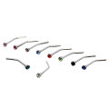 Yfashion 1.8mm Rhinestone Nose Nail Body Piercing Jewelry Stainless Steel Nose Ring 10pcs/pack. 
