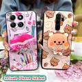 quicksand protective Phone Case For Honor X6b Kickstand Glitter Waterproof Durable phone lens protection Cartoon cute. 