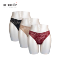 Amante Lace Thong Panty Pack (x3 Pcs). 