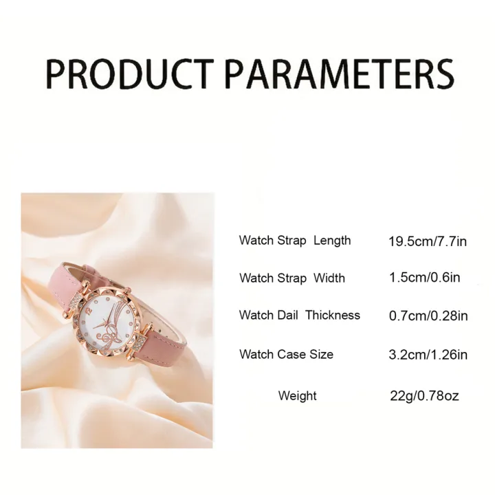 Pink%20Fashon%20Elegant%20Women%20WristWatch%206Pcs%20Heart%20Ring%20Necklace%20Earrings%20Bracelet%20Set%20PU%20Strap%20Ladies%20Quartz%20WristWatch%20No%20Box%20-%20Image%206