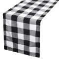 Check 13X70Inch Black and Orange Table Runner,Dinner Table Runners for Christmas Events Home Decor. 