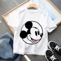 Summer Mickey Mouse Birthday Gift Alphabet T-Shirt Children Disney Boy 26 Letter Combination Short Sleeve Casual Party Kids Tee. 