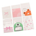 50pcs/lot Transparent Biscuit Cellophane Self Adhesive Goodie Bags Scattered Roses Pink Flower Soap Packaging Bag Homemade Pack. 