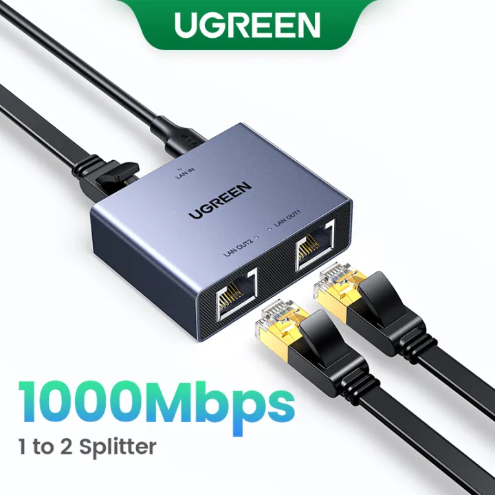 【New in】UGREEN 1000Mbps RJ45 Splitter 1 to 2 Ethernet Adapter Lan Connector rj45 Splitter Switch Coupler for PC Laptop TV Box Router