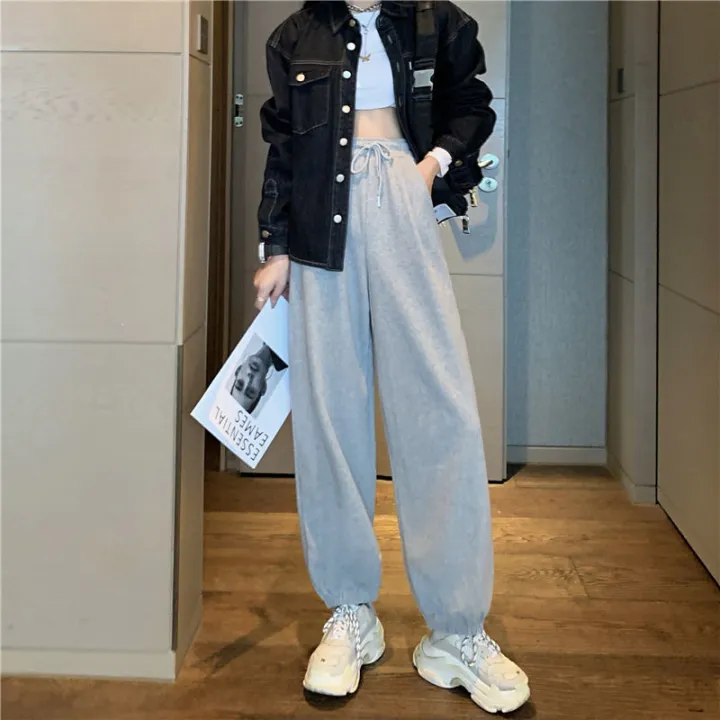 Fat%20Girl%20Sports%20Pants%20Large%20Size%20Loose%20Gray%20Casual%20Pants%20Female%20Spring%20and%20Summer%20Students%20Korean%20Style%20High%20Waist%20Ankle-Tied%20Trousers%20Harem%20Pants%20-%20Image%206