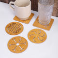 【Miga Plaza】9*9CM Wooden Cartoon Insulation Anti-heat Pad Table Mat Non-slip Pot Mat Creative Cute Bowl Tea Coaster Placemat. 