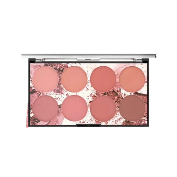 Miss Rose 8 Color Blush Glow Kit Face Powder Mineral Pigment Blusher Palette