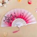 Lightweight Floral folding hand fan Intricate Delicate Elegant Vintage handheld folding fan Portable Different flower patterns fabric for Wedding accessories Party decoration Bride accessory Gift for. 