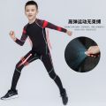 Children's Sports Tights Training Wear Autumn and Winter Boys Long-Sleeved Basketball Football Bottoming Workout Clothes Workout Clothes Suit. 