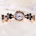 LVPAI Brand Watches Women Daisies Flower Gold Rhinestone Bracelet Wrist Watch Girl Dress Woman Fashion Classic Watch. 