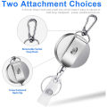2Pcs Retractable Pull Key Ring ID Badge Lanyard Name Tag Card Holder Recoil Reel Belt Clip. 