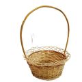 Woven Natural Reed Flower Fruit Vegetable Gift Basket with Handles. 