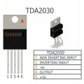 TDA2030A TDA2030 TDA 2030 Hi-Fi Power Amplifier Short Circuit Protection integrated circuit (IC) , AB,18W,5-Pin. 