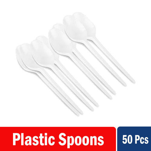 Plastic Disposable Spoon Pack - 50 Pcs