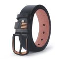 【HUT】 Men's Fashion Pin Buckle Business Jeans Pants Belt Luxury Leather Strap Pin Buckle Belts For Men 120Cm. 