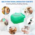 Dog Bath Brush, Pet Massage Brush Shampoo Dispenser, Soft Silicone Brush Rubber Bristle for Dogs and Cats Shower Grooming. 