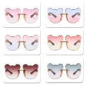 Cartoon Lovely Kids Sunglasses Bear Shape Frame Girls Children Sun Glasses Round Baby Boy Eyeglasses Cute Shades. 